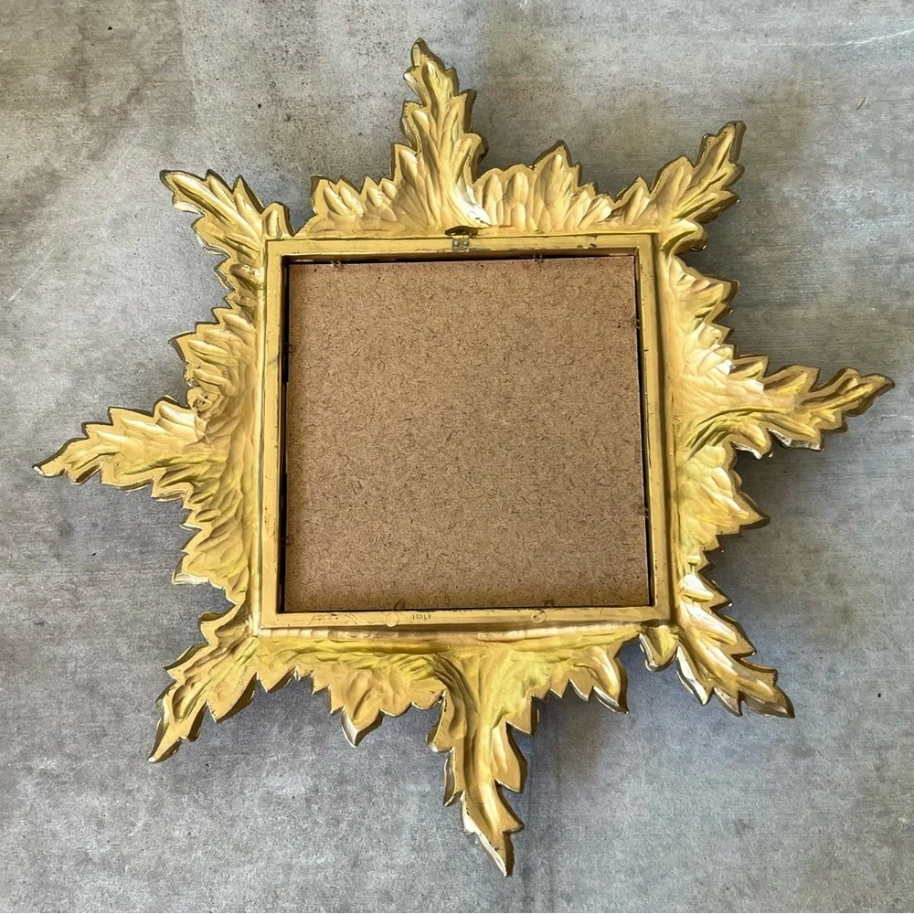 Mid Century Modern Italian Sunburst Mirror Hollywood Regency Style